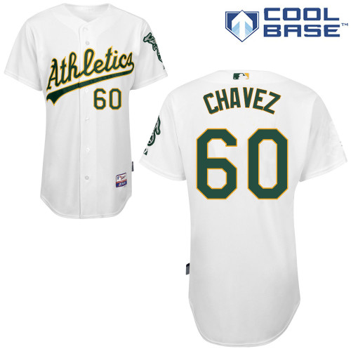 Jesse Chavez #60 MLB Jersey-Oakland Athletics Men's Authentic Home White Cool Base Baseball Jersey